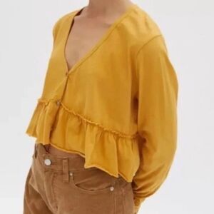Urban Outfitters Yellow Ruffle Top